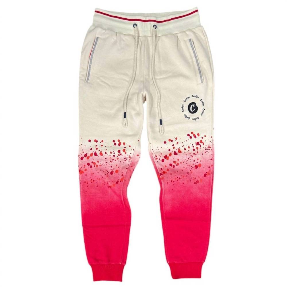 NEW COOKIES men's emblem sweatpants in cream